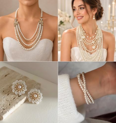 2150PCS Pearl Beads for Jewelry Making 6mm Jewelry Beads Bulk | Round Faux Pearls Beads with Holes for Bracelet Necklace Earrings Crafting - color: ivory(6mm)