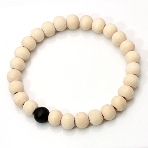 Eigso 6-8mm Wood Beads Bracelet Prayer Beads for Meditation Buddha Tibetan Bracelet for Men and Women - color: E:2 PCS