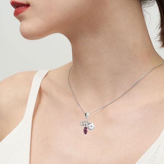 GMXLin Birthstone Birthday Charms Teardrop Love Heart Dangle Bead Compatible With Pandora Charms Bracelets - style: June Birthstone