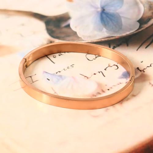 JewarHaat Gold Bracelets for Women Stack Love Bangle Bracelets Trendy Stainless Steel Friendship Birthday Anniversary Wedding Jewelry Stocking Stuffers Christmas Gifts Women Mom Wife - color: Rose Gold