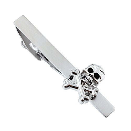 HAWSON 2 inch/ 2.2 inch Tie Clip for Men, Novelty Tie Bar Clip for Men and Boys, Interesting Tie Clip for Party - color: Skull