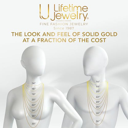 LIFETIME JEWELRY Paperclip Chain Necklace for Men and Women 24k Real Gold Plated Necklace - size: 30 inches, style: 3mm