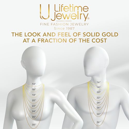 LIFETIME JEWELRY Paperclip Chain Necklace for Men and Women 24k Real Gold Plated Necklace - size: 20 inches, style: 5mm