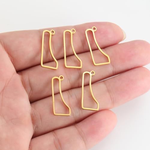 kkjoy 5Pcs Hollow Continents Maps of USA Pendant Charms for Jewelry Making and Crafting, Stainless Steel Mini Charm Craft Supplies Accessories for DIY Bracelet Necklace Earrings - color: Hollow Delaware Map - Gold