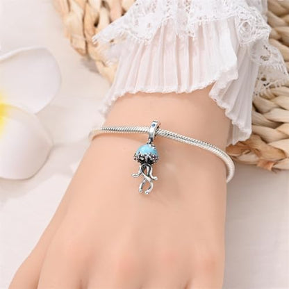 Pandach Animal Charm Bead fits Charms Bracelets for Woman-925 Sterling Silver Dangle Pendant Bead,Jewelry Beads Gifts for Women Bracelet&Necklace - style: Jellyfish Pendant