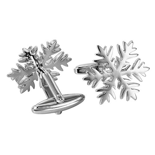 Urban Jewelry Cufflinks for Men, Stainless Steel Tuxedo Shirt Accessories – Black, Silver, Gold Cuff Links for Wedding, Business, Gifts for Father, Husband, Boyfriend, Son - style: Snowflakes Style