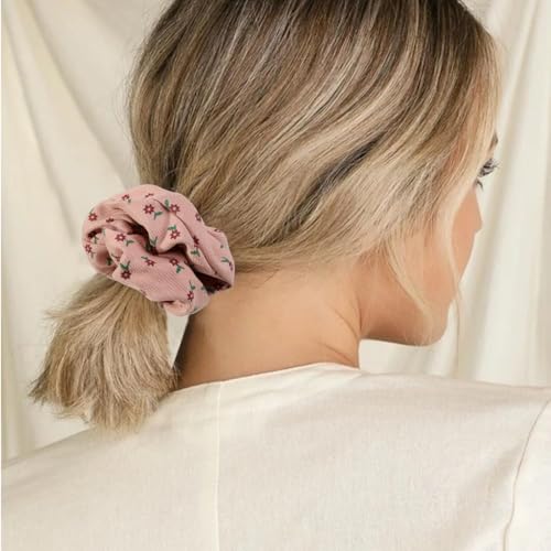 Hair Scrunchies for Women - Hair Ties No Damage Both for Thick Hair or Thin Hair Curl Hair No Crease Scrunchies Ponytail Holder No Hurt Your Hair - color: Light Pink