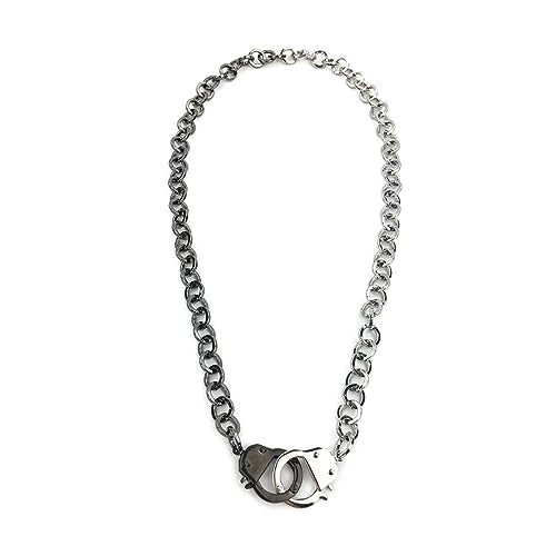 Succuba Stainless Steel Handcuff Choker Necklace Chain Pendant Choker Collar Necklace for Women and Men from 16 to 24 Inches with Box - color: C, size: 18 Inches