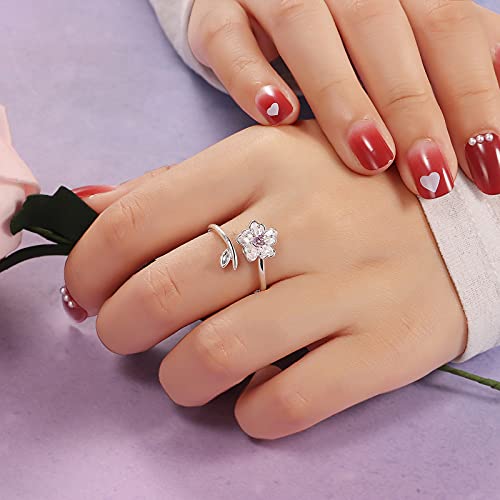 TAMHOO 9/12/15/16 Pcs Open Rings Set for Women with Sparkling Cubic Zirconia- Finger Rings Pack Stackable Rings for Teens,White Gold/Rose Gold/Gold Tone Rings for Girls - style: #2