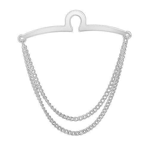 Yoursfs Tie Chains for Men Gold and Sliver Tie - style: Silver with Double Collar Chain