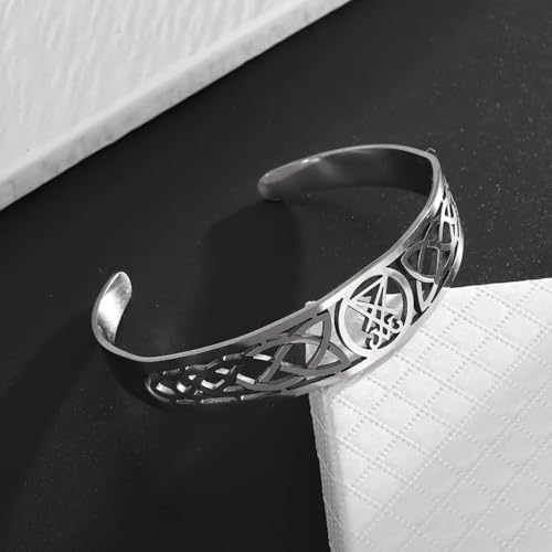 Stainless Steel Cross Adjustable Cuff Bracelet Men Womens Celtic Seal Two X Shape Amulet Jewelry - color: silvery