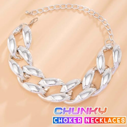 CLOACE Chunky Choker Necklace Gold Cuban Link Necklaces Chain Fashion Jewelry for Women - color: S-A
