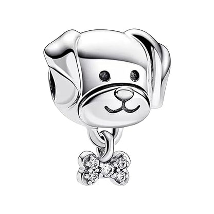 10 Pack Silver Bead Charms for Bracelets and Necklaces Pendant Dangle Beads Jewelry Gifts for Women Charm Set - color: Animals