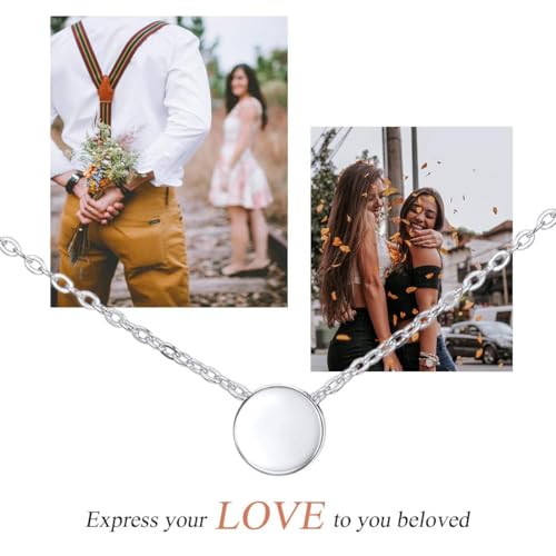 ChicSilver 925 Sterling Silver Cross/Heart/Butterfly/Star/Moon Necklace for Women, Hypoallergenic Dainty Small Silver Pendant Necklaces (with Gift Box) - style: 06.Dot