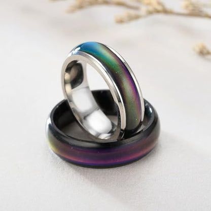 4pcs Stainless Steel Temperature Responsive Color Changing Rings for Men Women Mood Ring Fashion Forward and Innovative