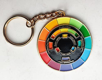 Color Wheel Pin Enamel brooch Spinning Wheel Christmas Gift art pin backpack lapel kawaii pins - style: Color Wheel Key chain