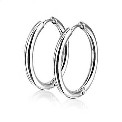 20G 316L Surgical Stainless Steel Small Hoop Earrings 20mm 16mm 14mm 12mm 10mm Huggie Hoop Earrings Cartilage Piercing Hinge Action Seamless Hinged Sleeper Earrings - color: 3/8 Inch (10mm)