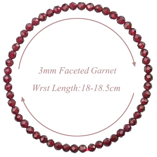 MASSIVE BEADS Natural Genuine Gemstone Beads Healing Crystal Chakra Reiki Jewelry Faceted Round Beads Bracelets 3mm - color: Garnet