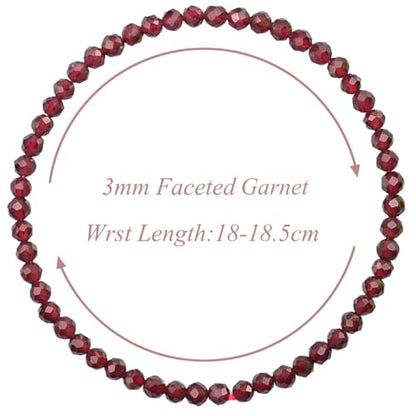 MASSIVE BEADS Natural Genuine Gemstone Beads Healing Crystal Chakra Reiki Jewelry Faceted Round Beads Bracelets 3mm - color: Garnet