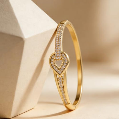 hotoo Gold Plated Bangle Bracelet for Women - style: Gilded Openwork Teardrop