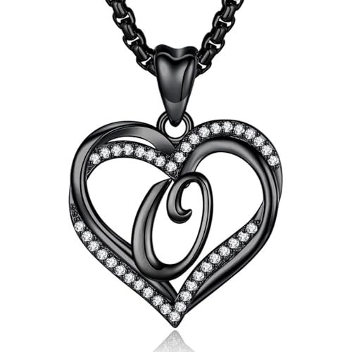 INFUSEU Unique Initial Necklaces for Women Girls Small Heart Letter Jewelry, Meaningful Personalized Gifts - style: O