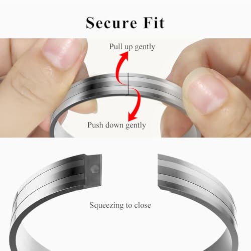 18K Gold Plated Bracelet Love Bangles for Women, 6.7in / 7.1in | Stainless steel, Waterproof & Non tarnish. Elegant & Shining. Verstaile for daily wear, perfect for stacking. Ideal Gift. - color: Black-6.7in