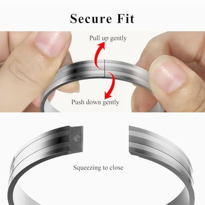 18K Gold Plated Bracelet Love Bangles for Women, 6.7in / 7.1in | Stainless steel, Waterproof & Non tarnish. Elegant & Shining. Verstaile for daily wear, perfect for stacking. Ideal Gift. - color: Black-6.7in