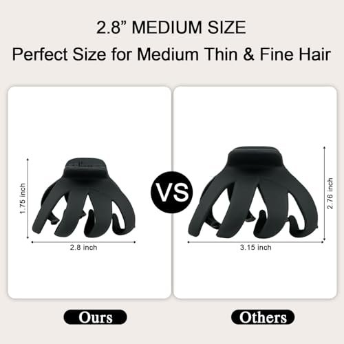 2.8 Inch Medium Octopus Hair Clips for Women, Matte Claw Clips for Thin Hair, Strong Hold Non-slip Spider Octopus Clip for Fine Hair Jaw Clips - color: Neutral-B