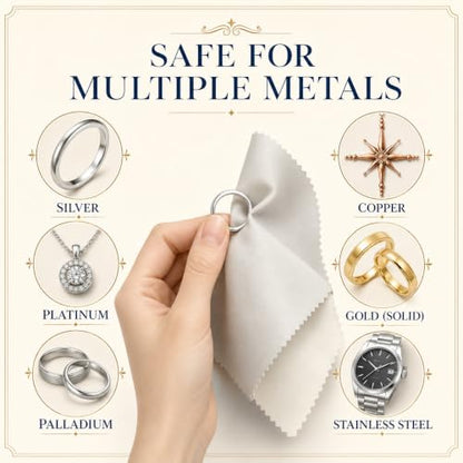 Bonison 3 Pack Large Silver Polishing Cloth – 10"x12" Jewelry Cleaning Cloth & Multi-Layer Jewelry Polishing Cloth for Silver, Gold, Diamond, Platinum, Coins, Watches, Gemstones（Gray） - color: Set of 3 Cloths (Grey)