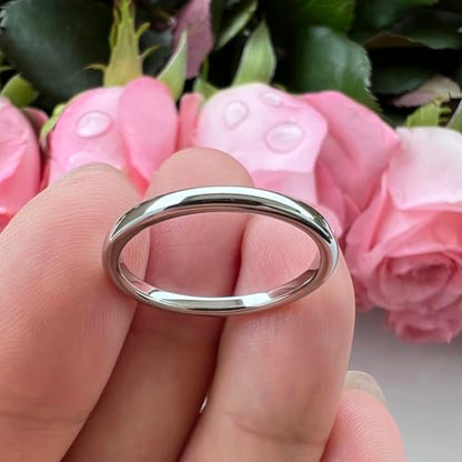 TUTISS 2mm 3mm 4mm 5mm 6mm 7mm 8mm 10mm White Tungsten Rings for Men Women Engagement Wedding Bands Domed Polished Shiny Comfort Fit - color: 2mm White Tungsten