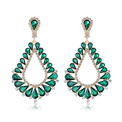 Elegant Crystal Rhinestone Teardrop Chandelier Wedding Bridal Dangle Drop Earrings - style: Style06