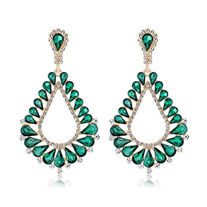 Elegant Crystal Rhinestone Teardrop Chandelier Wedding Bridal Dangle Drop Earrings - style: Style06