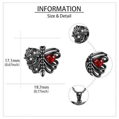 Gothic Necklace 18K Black Gold Plated Black Rose Rib Cage Heart Crystal Pendant Necklace Goth Skull Skeleton Jewelry Gifts for Women Halloween Gothic Party - color: Rib Cage