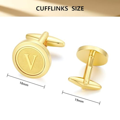 GWD Initial Cufflinks for Men Classic Cuff links Mens Letter Shirts CuffLinks Wedding Gift - color: U