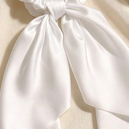 4 Pcs Blue Bow Hair Ties Set, Ribbon Scrunchies Hair Scarf for Women Girls, Cute Bow Scrunchies Hair Accessories, No Damage Hair Ties for Thick/Thin Hair - color: Blue&White Set