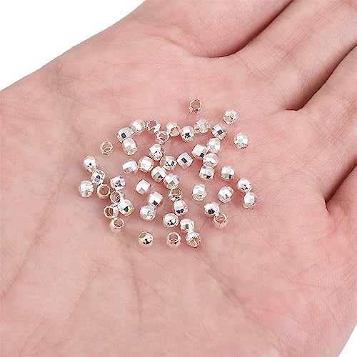 Silver Plated Laser Round Spacer Beads 3x3mm 50pcs for Jewelry Making Findings Non Tarnish - color: Silver, size: 3mm Laser