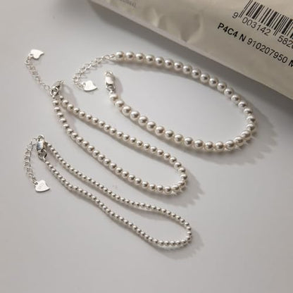 Pearl Bracelets for Women Dainty Gold Pearl Stretch Stackable Bracelet Bridesmaid Wedding Jewelry Gifts Prom Wedding Guest Dress - color: L:White Pearl Bracelet