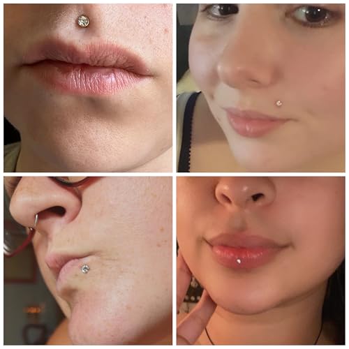 16G Lip Rings Stainless Steel Tragus Helix Conch Piercing Jewelry Snake Bite Piercing Monroe Lip Rings Labret Medusa Cartilage Lobe Earrings Piercing Jewelry CZ 2MM 2.5MM 3MM 3.5MM 4MM 4.5MM - color: 6MM 8MM 10MM Bar-Gold,2mm/2.5mm/3mm/3.5mm/4mm/4.5mm