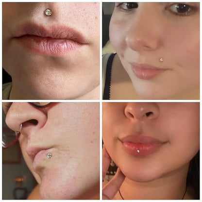 16G Lip Rings Stainless Steel Tragus Helix Conch Piercing Jewelry Snake Bite Piercing Monroe Lip Rings Labret Medusa Cartilage Lobe Earrings Piercing Jewelry CZ 2MM 2.5MM 3MM 3.5MM 4MM 4.5MM - color: 6MM 8MM 10MM Bar-Gold,2mm/2.5mm/3mm/3.5mm/4mm/4.5mm