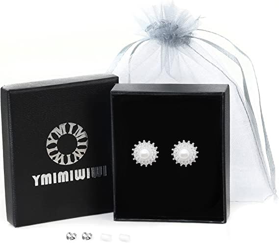 Earrings Holy Stud Earrings for Girls/Women, Sliver Gold Wedding Earrings for Bridesmaids - color: Pearl Flower|Silver