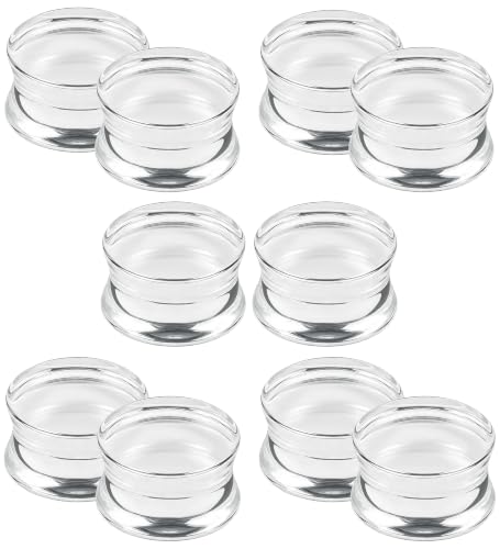 6G-30MM Solid Acyrylic Gauges for Ear Saddle Plugs Gauges Tunnel Expanders Stretcher Double Flared Flesh Piercings Body Jewelry Set for Women Men - color: Clear:0G = 8mm.