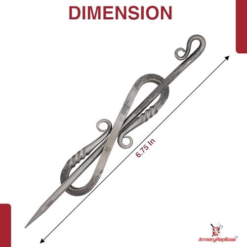 Armory Replicas™ Swaying Locks Forged Iron Hair Stick – Elegant Twisted Barrette Hair Pin for Women | Classic Infinity Design | Mother’s Day, Valentine's, Birthdays | - style: Design5