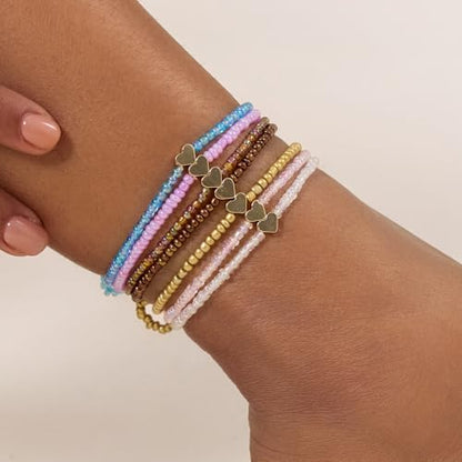 Cicy Bell Boho Ankle Bracelets Set for Women Beach Jewelry Bead Anklets | Hawaiian Shell Starfish Charm,Adjustable,Waterproof Non Tarnish,Summer Vacation Foot Jewelry - color: Gold F