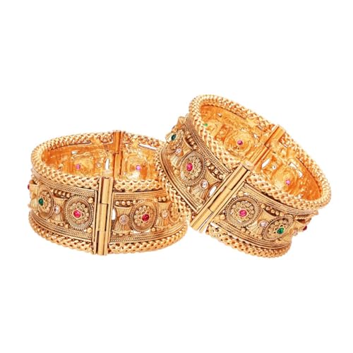 Efulgenz Indian Wedding Bridal Bollywood Big Broad Bracelet Bangle Set - size: 2-8