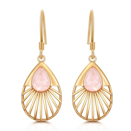 Dorunmo s925 Sterling Silver Western Dangle Drop Earrings Birthday Jewelry Gifts for Women - style: Rose Quartz A
