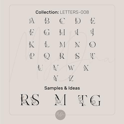 Gold Couples Initials Signet Ring - Flowered Letters Engraved Bold Statement Anniversary Ring
