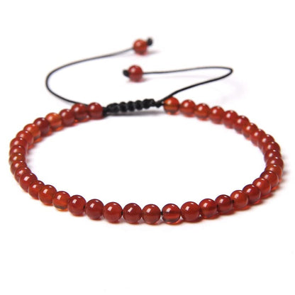 Handmade 4mm Tiny Beads Bracelet – Natural Healing Stone Beads for Yoga, Mala, and Bohemian Stacking – Stretch Bracelet for Men and Women (F)