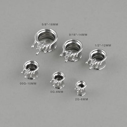 COOEAR Stainless Steel Melting Design Ear Expander, Stylish and Durable Ear Stretching Gauges Plugs. - color: S8710G, size: 10 mm