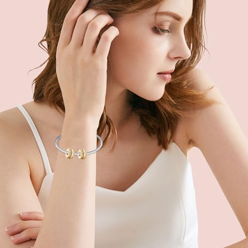 Clip Stopper Spacer Charms for Bracelets Necklaces, Compatible with Pandora,Jewery Making DIY - style: Sparkling Pavé Lines Clip 14K Gold Plated