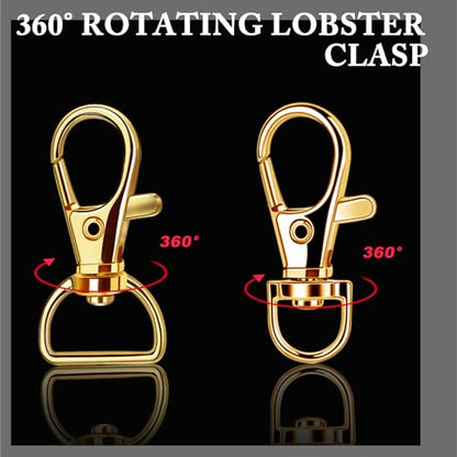 Teenitor 524PCS Key Chain Making Kit, Keychain Making Supplies Keychain Craft Supplies Key Chain Clips, Lanyard Snap Hooks, Key Rings and Jump Rings for Jewelry Lanyard Making, Gold - color: Gold